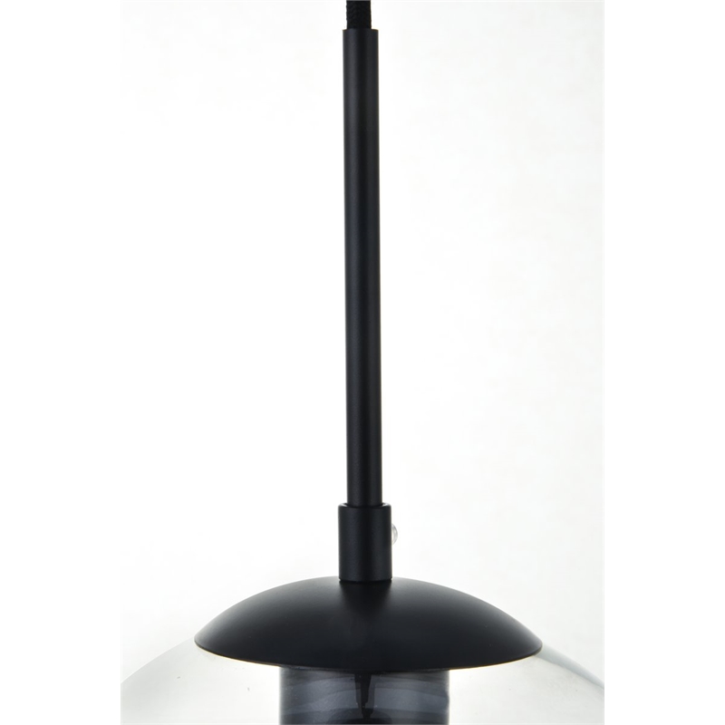 Living District Baxter 1-Light Metal & Glass Pendant in Black/Clear