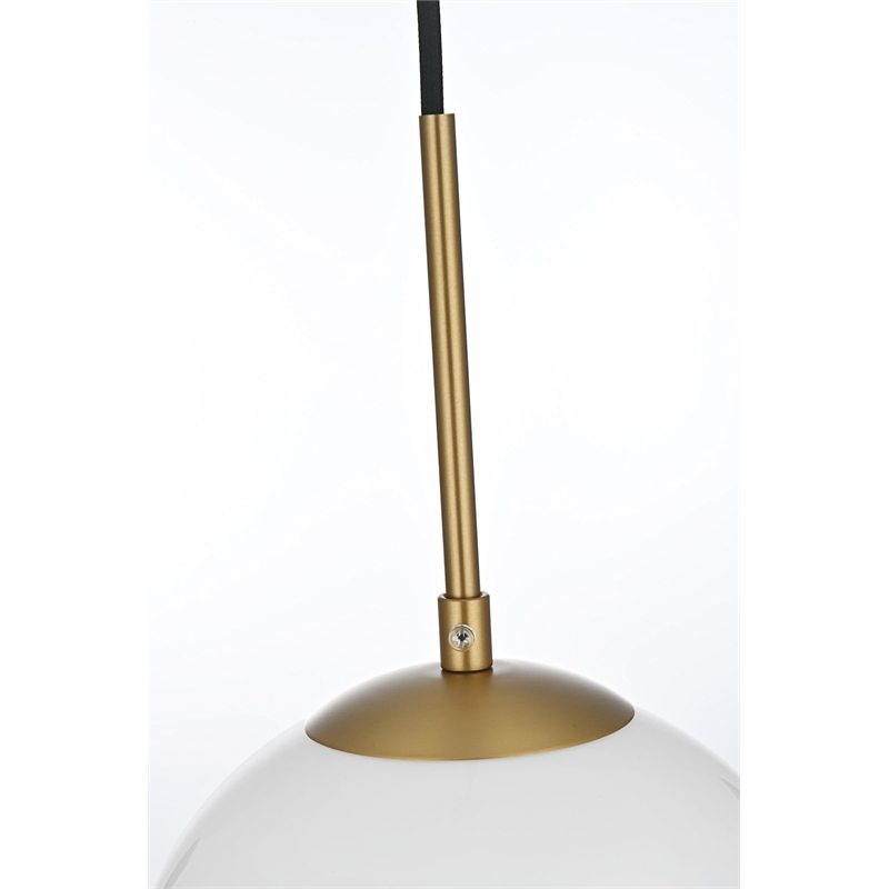Living District Baxter 1-Light Metal Pendant in Black and Frosted White Finish