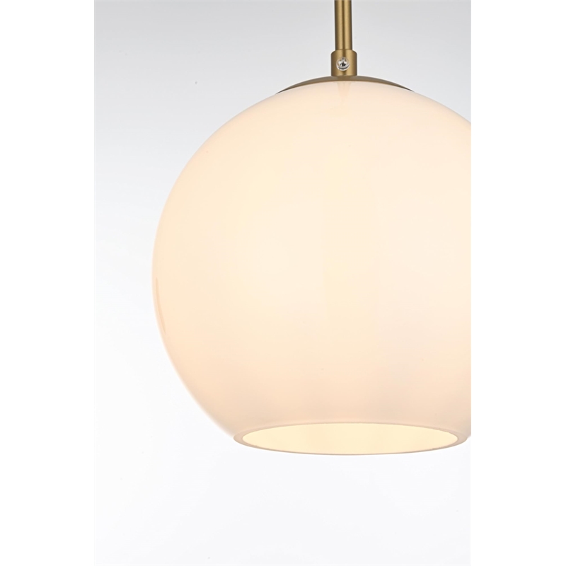 Living District Baxter 1-Light Metal Pendant in Chrome & Frosted White Finish