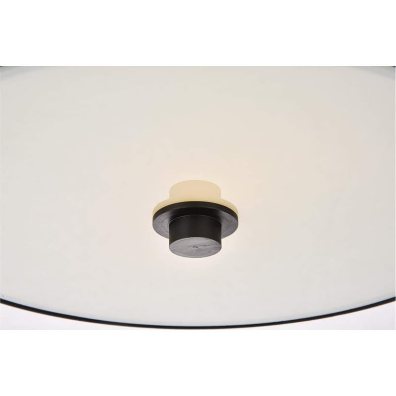 Living District Hadrian 2-Light Metal Flush Mount in Flat Black and White