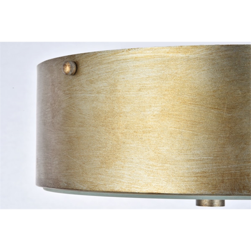 Living District Hazen 2-Light Metal Flush Mount in Vintage Silver/Frosted White