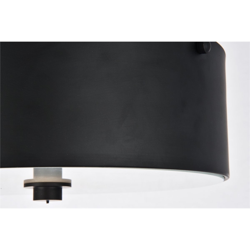 Living District Hazen 2-Light Metal Flush Mount in Flat Black/Frosted White