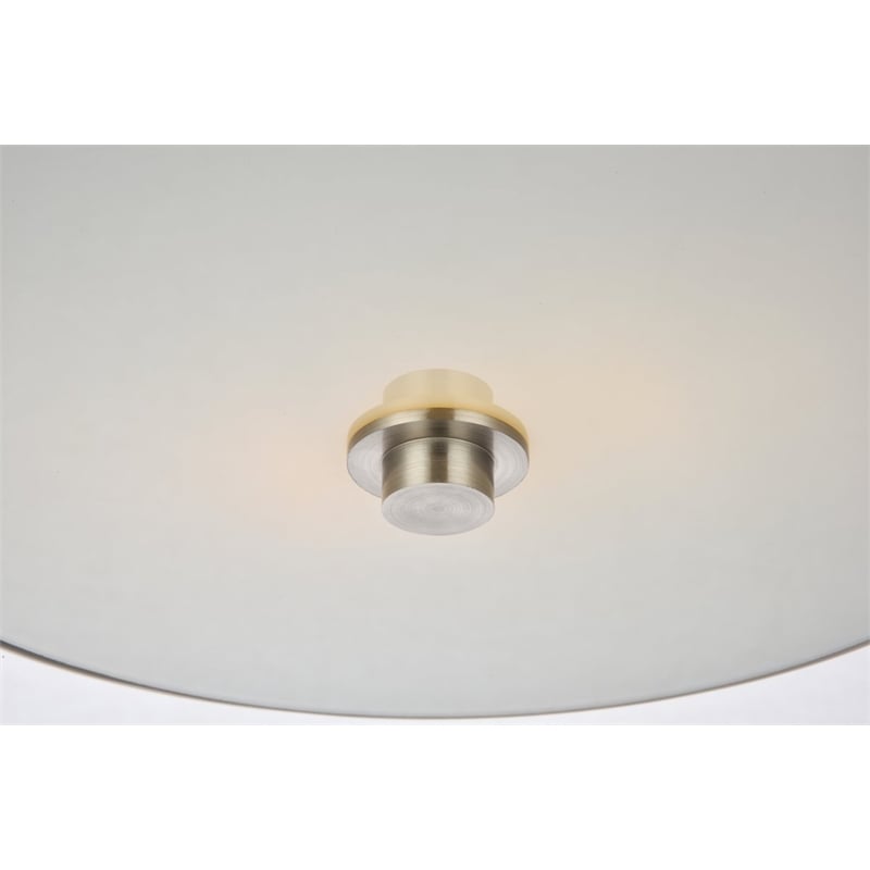 Living District Hazen 2-Light Metal Flush Mount in Burnished Nickel/White