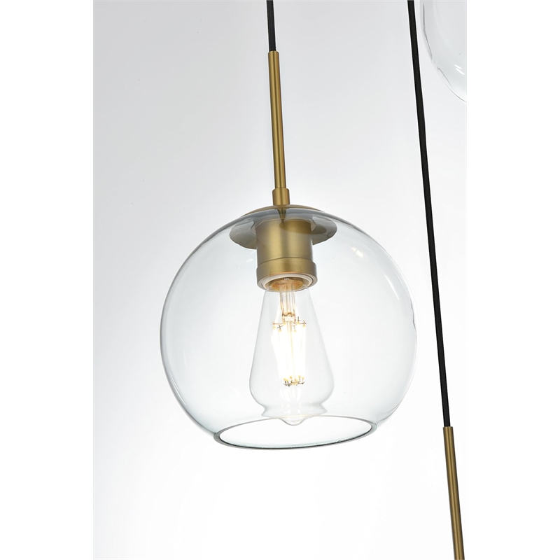 Living District Baxter 3-Light Metal Pendant in Chrome/Clear Finish