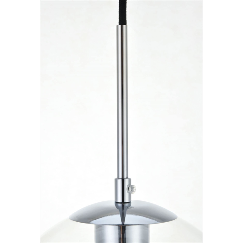 Living District Baxter 3-Light Metal Pendant in Chrome/Clear Finish