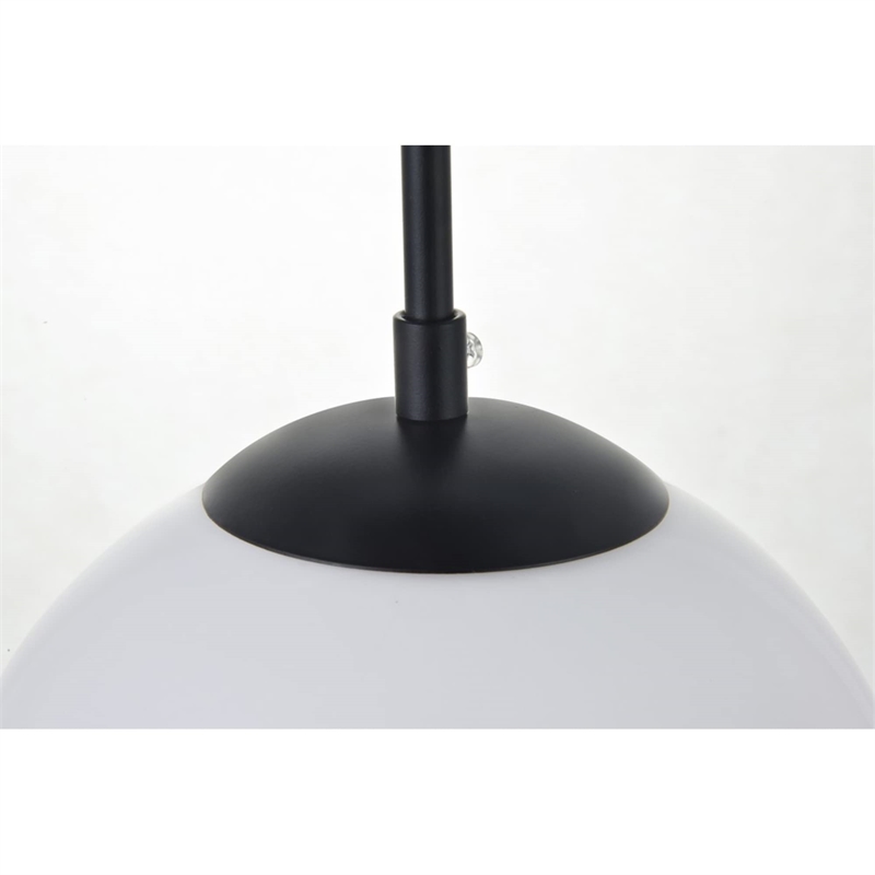 Living District Baxter 3-Light Metal Pendant in Black and Frosted White Finish