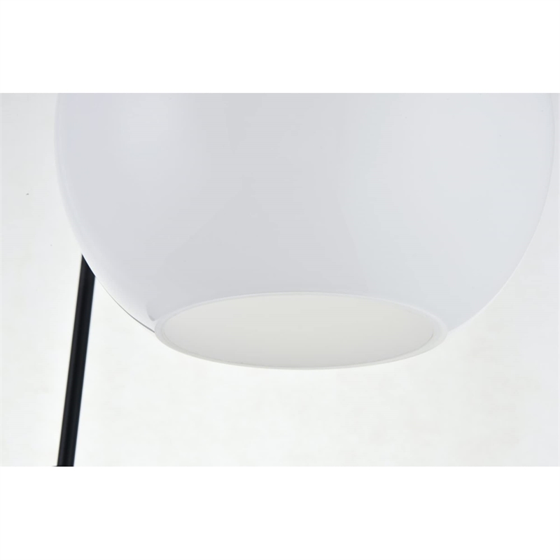 Living District Baxter 3-Light Metal Pendant in Black and Frosted White Finish