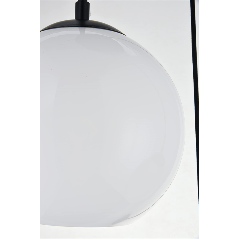 Living District Baxter 3-Light Metal Pendant in Black and Frosted White Finish