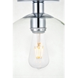 Living District Baxter 1-Light Metal Flush Mount in Chrome and Clear