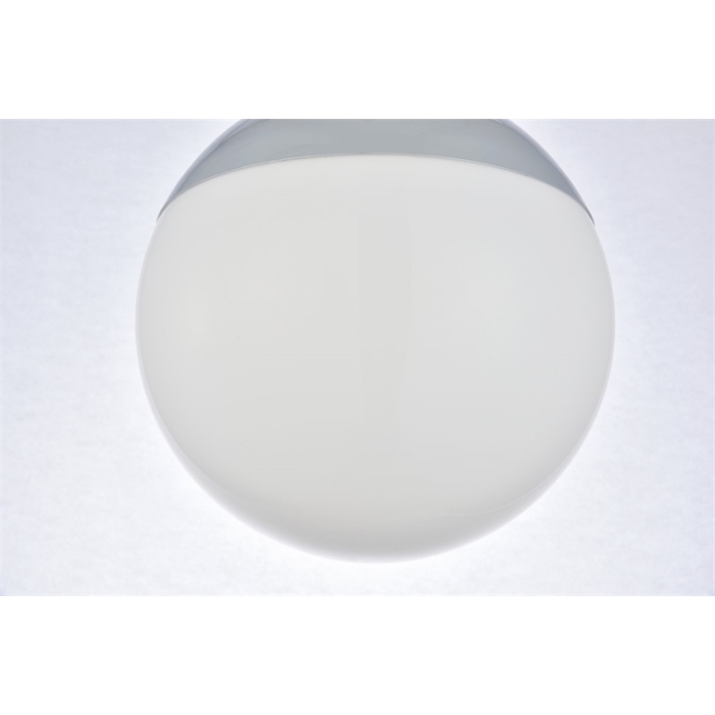 Living District Eclipse 1-Light Metal & Glass Pendant in Chrome/Frosted White