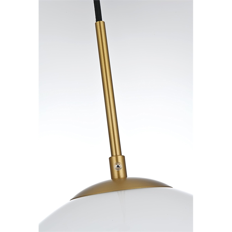 Living District Baxter 1-Light Metal Pendant - Black and Frosted White Finish