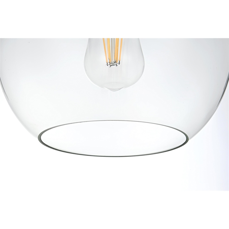 Living District Baxter 3-Light Metal Pendant in Chrome & Clear Finish
