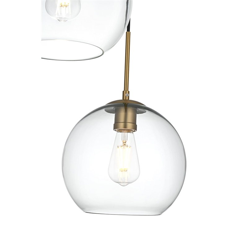 Living District Baxter 3-Light Metal Pendant in Chrome & Clear Finish