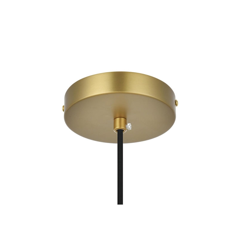 Living District Baxter 1-Light Metal Pendant in Brass & Clear Finish