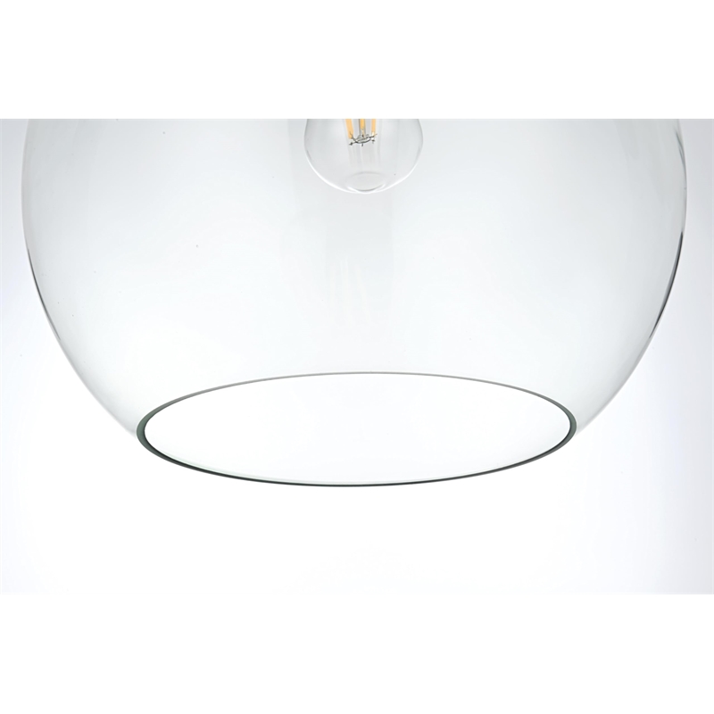 Living District Baxter 1-Light Metal Pendant in Brass & Clear Finish