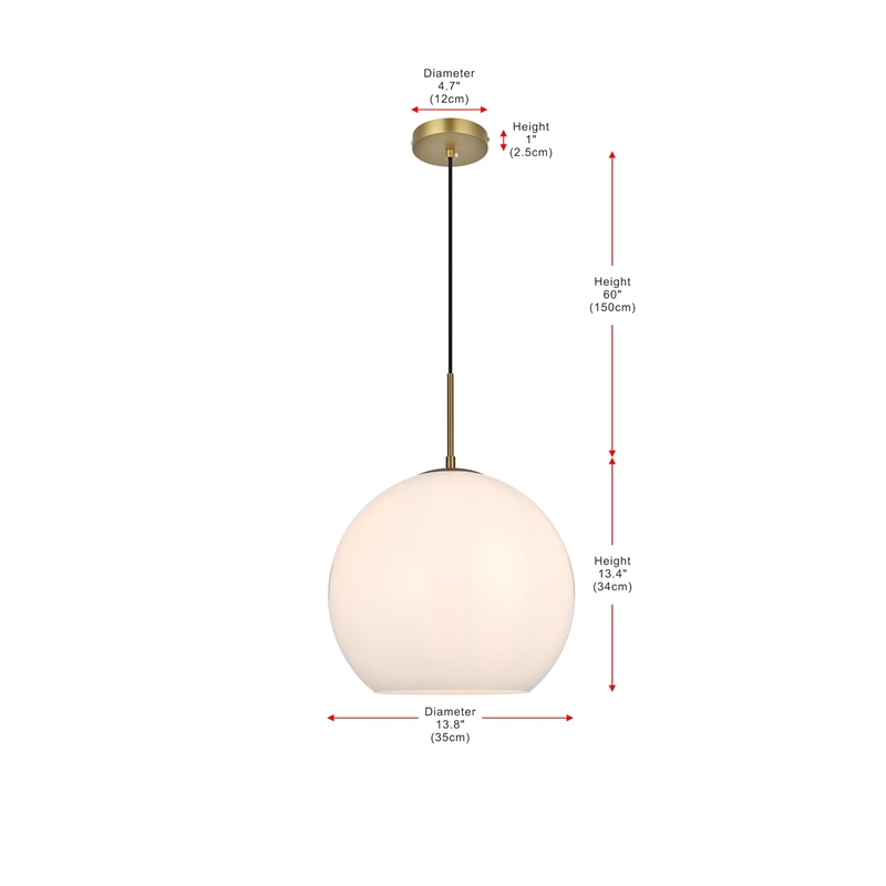Living District Baxter 1-Light Metal Pendant - Black and Frosted White