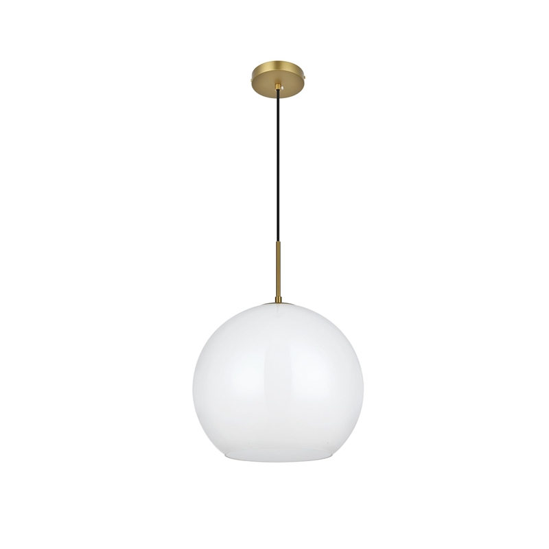 Living District Baxter 1-Light Metal Pendant - Black and Frosted White