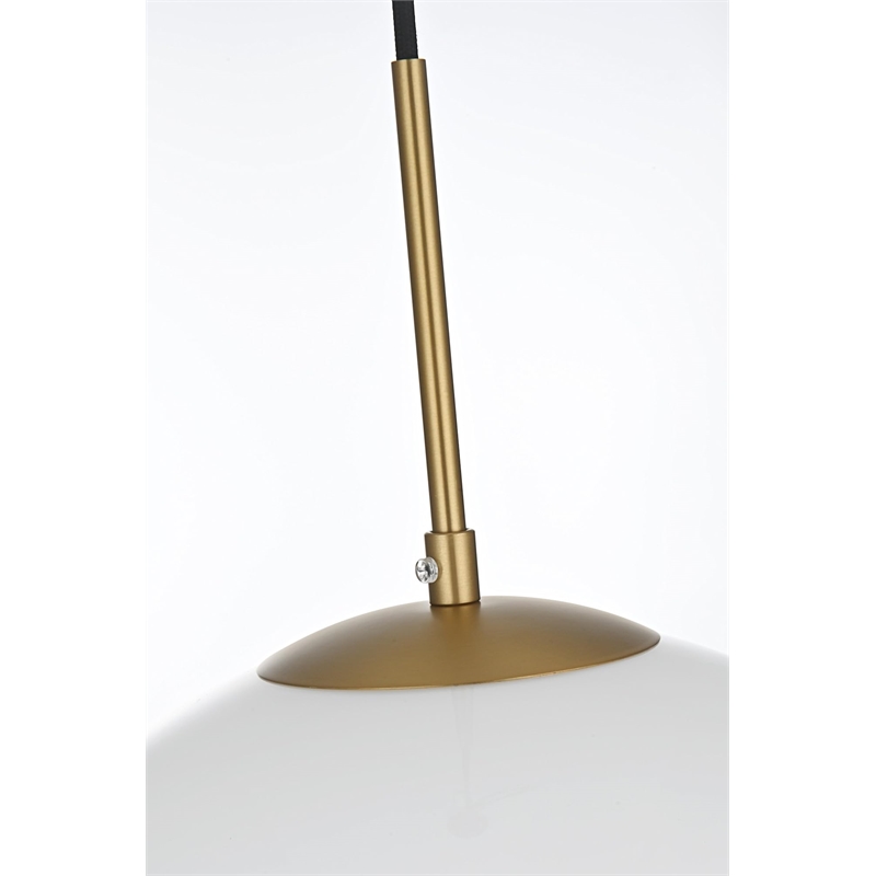 Living District Baxter 1-Light Metal Pendant - Black and Frosted White