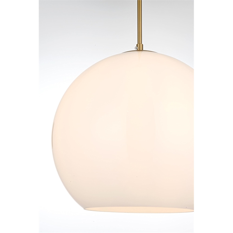 Living District Baxter 1-Light Metal Pendant - Black and Frosted White