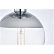 Living District Eclipse 1-Light Metal & Glass Flush Mount in Chrome/Clear