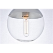 Living District Eclipse 1-Light Metal & Glass Flush Mount in Chrome/Clear