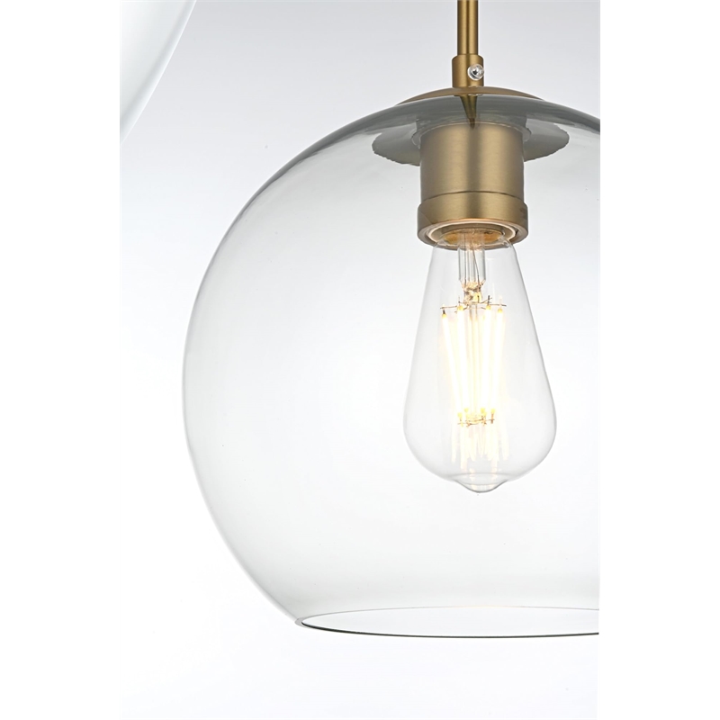 Living District Baxter 3-Light Metal Pendant in Black and Clear Finish