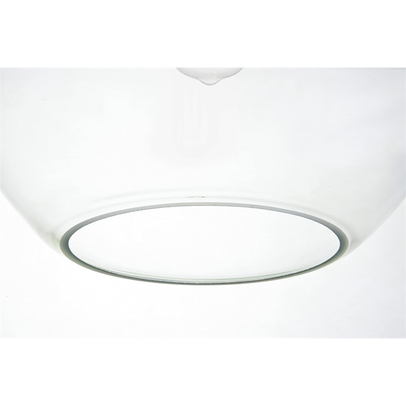 Living District Baxter 3-Light Metal Pendant in Brass & Clear Finish