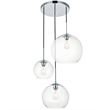 Living District Baxter 3-Light Metal Pendant in Chrome and Clear Finish