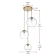 Living District Baxter 3-Light Metal Pendant in Chrome and Clear Finish