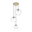 Living District Baxter 3-Light Metal Pendant in Chrome and Clear Finish