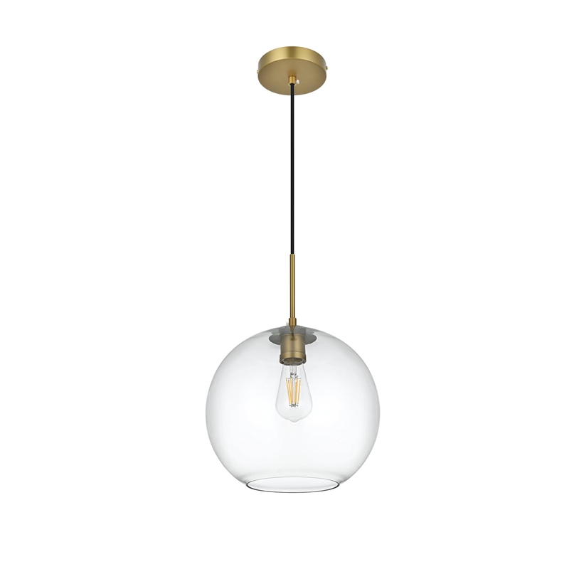 Living District Baxter 1-Light Metal Pendant in Chrome & Clear