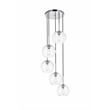 Living District Baxter 5-Light Metal Pendant in Chrome and Clear Finish