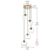 Living District Baxter 5-Light Metal Pendant in Chrome and Clear Finish