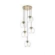 Living District Baxter 5-Light Metal Pendant in Chrome and Clear Finish