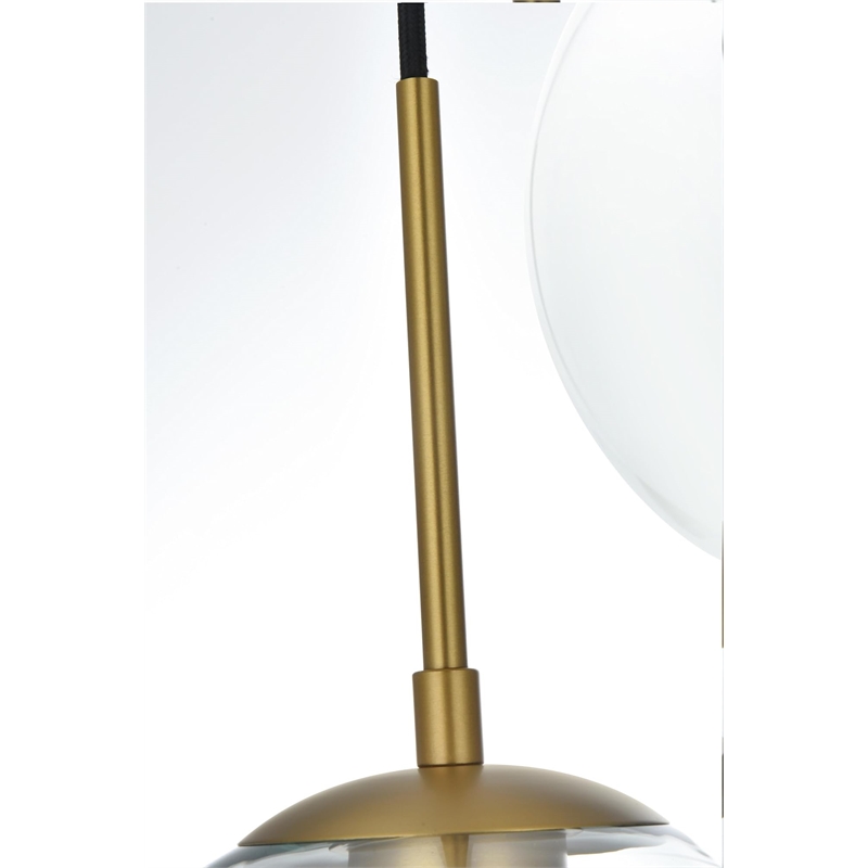 Living District Baxter 5-Light Metal Pendant in Chrome and Clear Finish