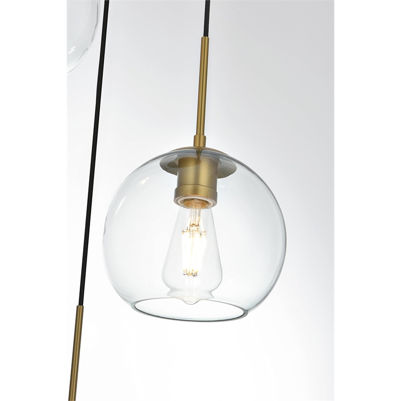 Living District Baxter 5-Light Metal Pendant in Chrome and Clear Finish