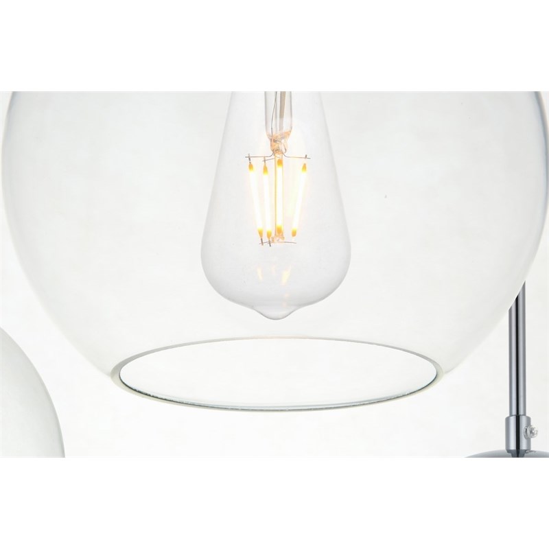 Living District Baxter 7-Light Metal & Glass Pendant in Chrome/Clear