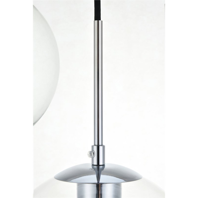 Living District Baxter 7-Light Metal & Glass Pendant in Chrome/Clear