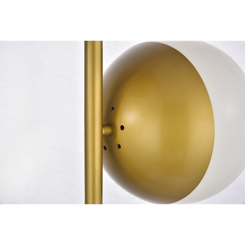 Living District Eclipse 2-Light Metal & Glass Floor Lamp in Brass/Frosted White