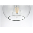 Living District Destry 1-Light Metal Pendant in Chrome and Clear Finish