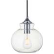 Living District Destry 1-Light Metal Pendant in Chrome and Clear Finish