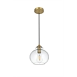 Living District Destry 1-Light Metal Pendant in Chrome and Clear Finish