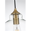 Living District Destry 1-Light Metal Pendant in Chrome and Clear Finish