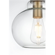 Living District Destry 1-Light Metal Pendant in Chrome and Clear Finish