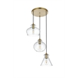 Living District Destry 3-Light Metal Pendant in Chrome and Clear