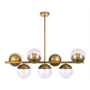 Living District Eclipse Light Metal & Glass Pendant in Brass/Clear