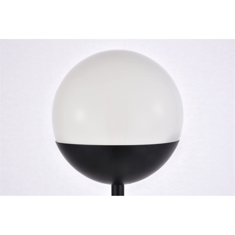 Living District Eclipse 1-Light Metal & Glass Floor Lamp in Black/Frosted White