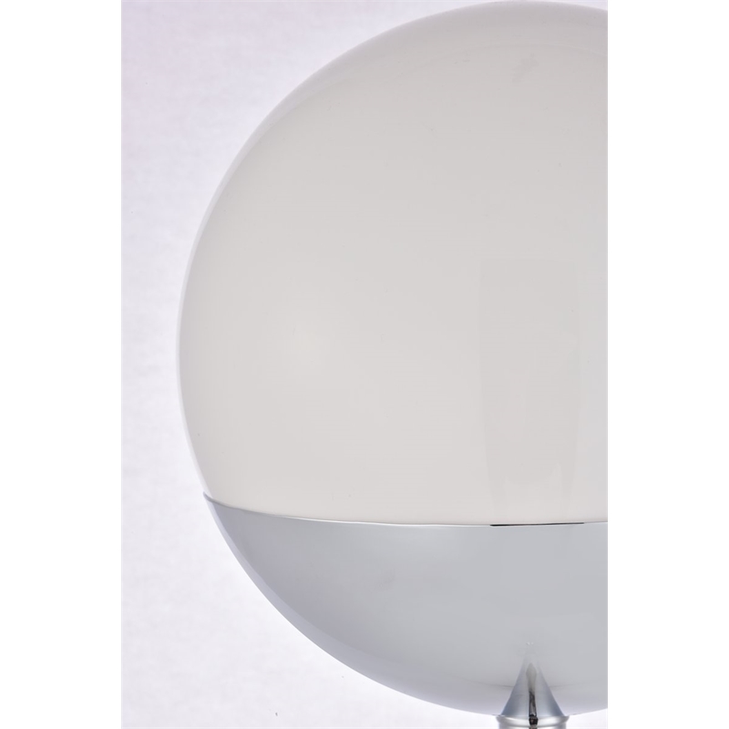 Living District Eclipse 1-Light Metal & Glass Floor Lamp in Chrome/Frosted White
