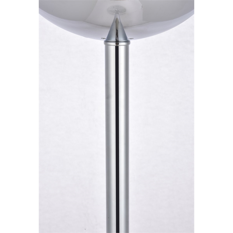 Living District Eclipse 1-Light Metal & Glass Floor Lamp in Chrome/Clear