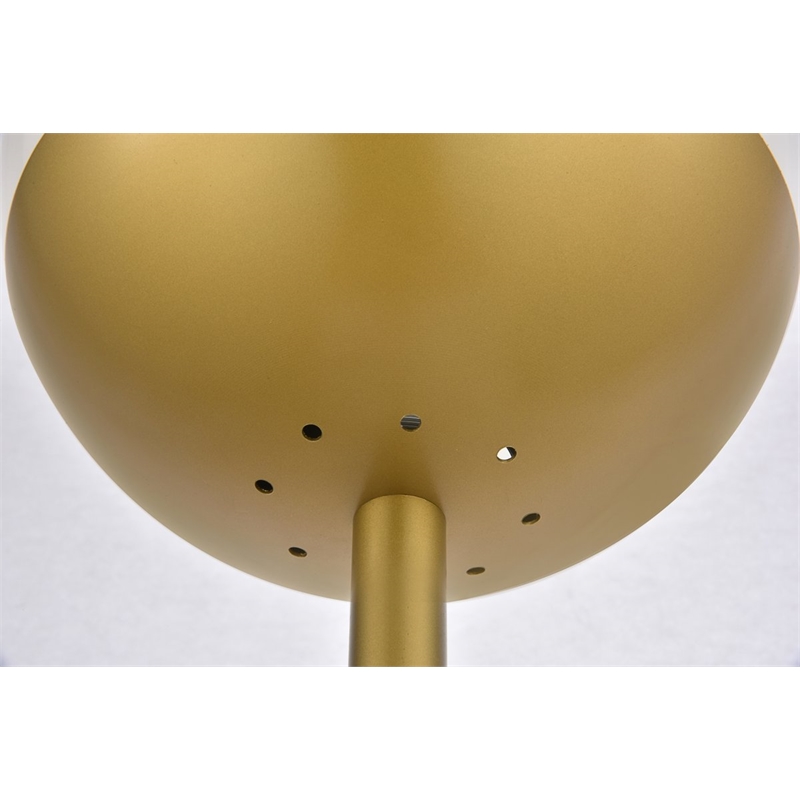 Living District Eclipse 1-Light Metal & Glass Floor Lamp in Brass/Frosted White